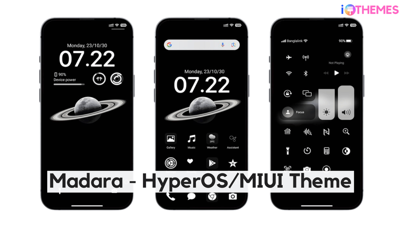 Madara HyperOS Theme with Dark iOS Style for Xiaomi Phones
